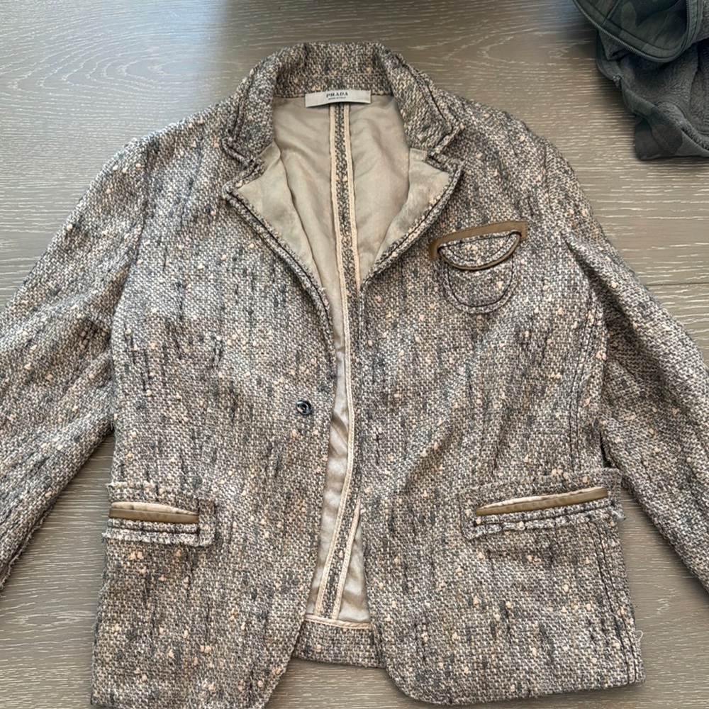 Authentic vintage Prada Gray Tweed Women's Jacket